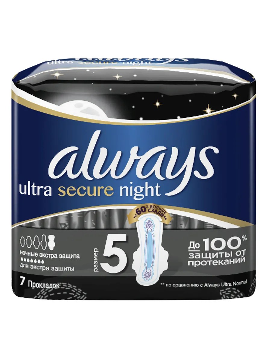 Always Прокладки женские гигиенические Ultra Night, ароматизированные,