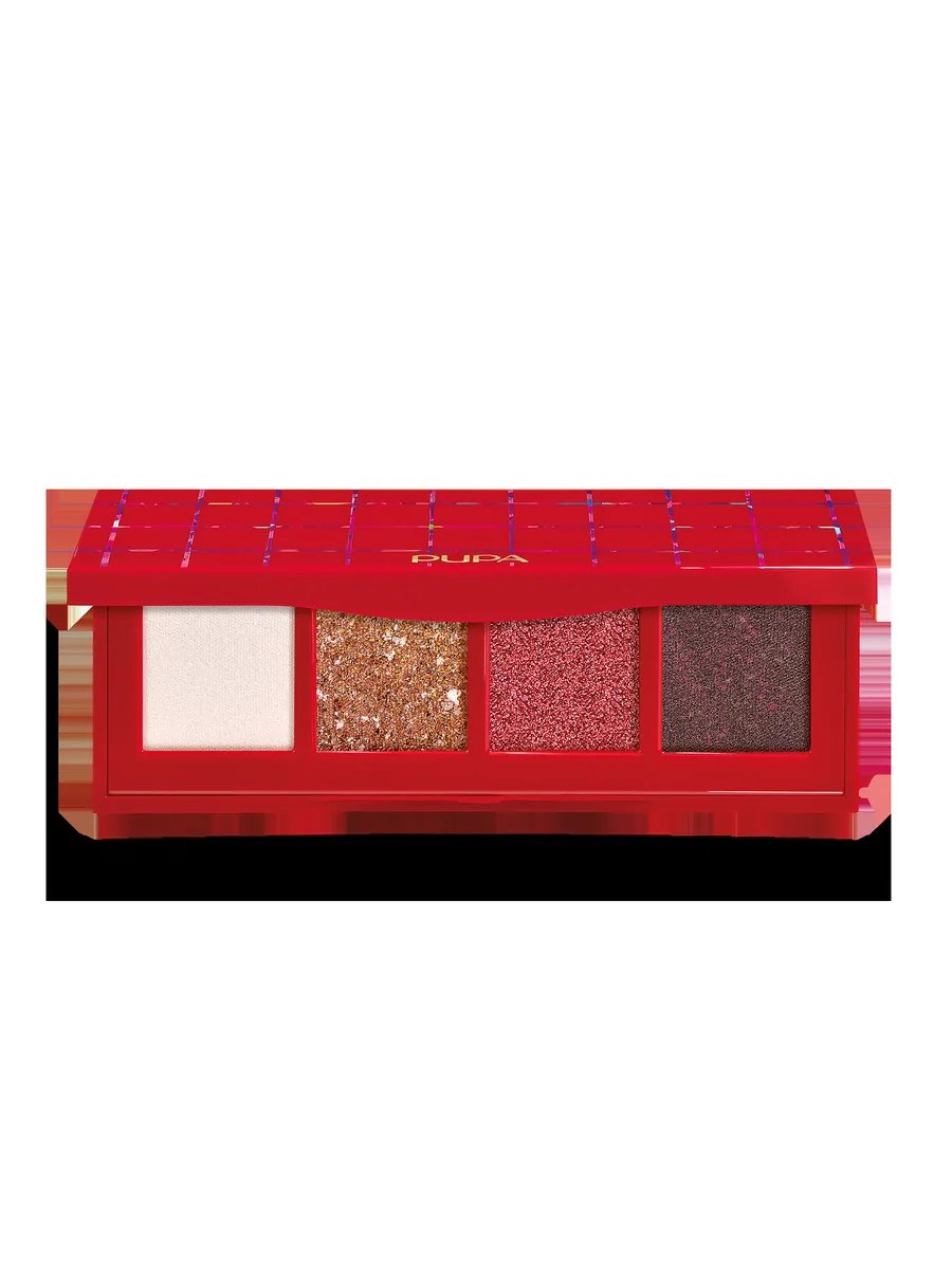 Pupa Палетка теней для век Holiday Land Eyes Palette, 4 оттенка, тон №002, Острый пунш, 5,2 гр