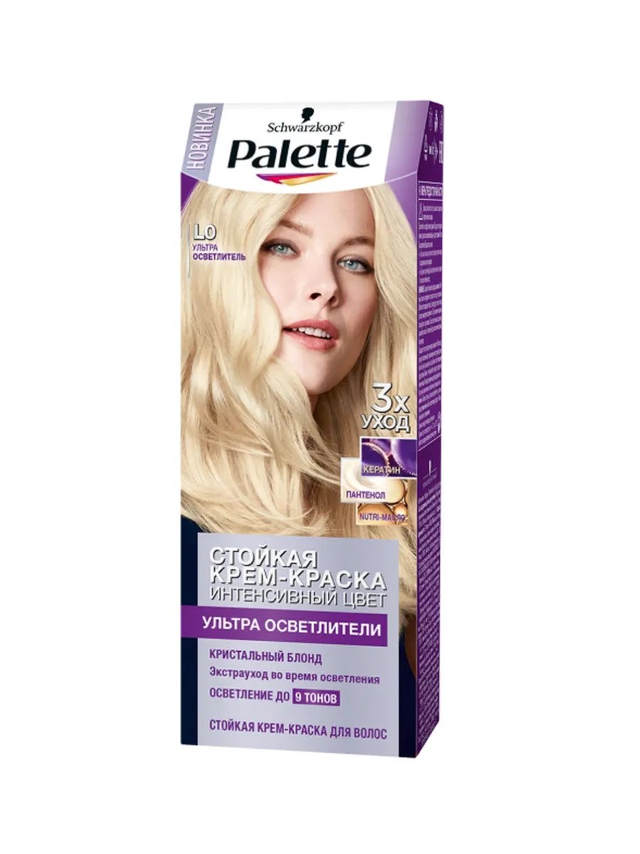 Palette Крем-краска для волос, стойкая, тон №L0, Ультра осветлитель (до 9 тонов), 110 мл