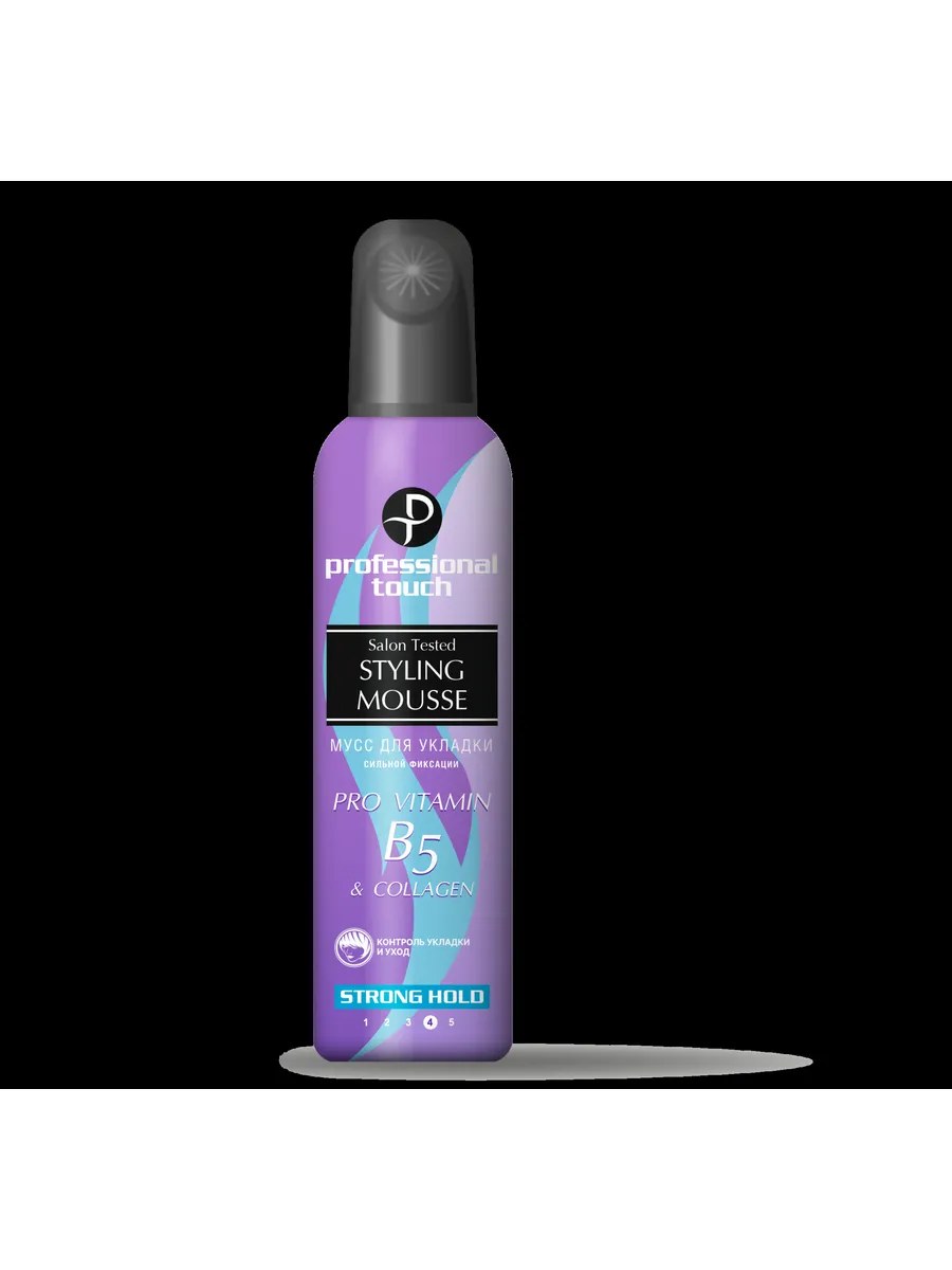 Professional Touch Мусс для волос Pro Vitamin B5 & Collagen, сильная фиксация, 150 мл