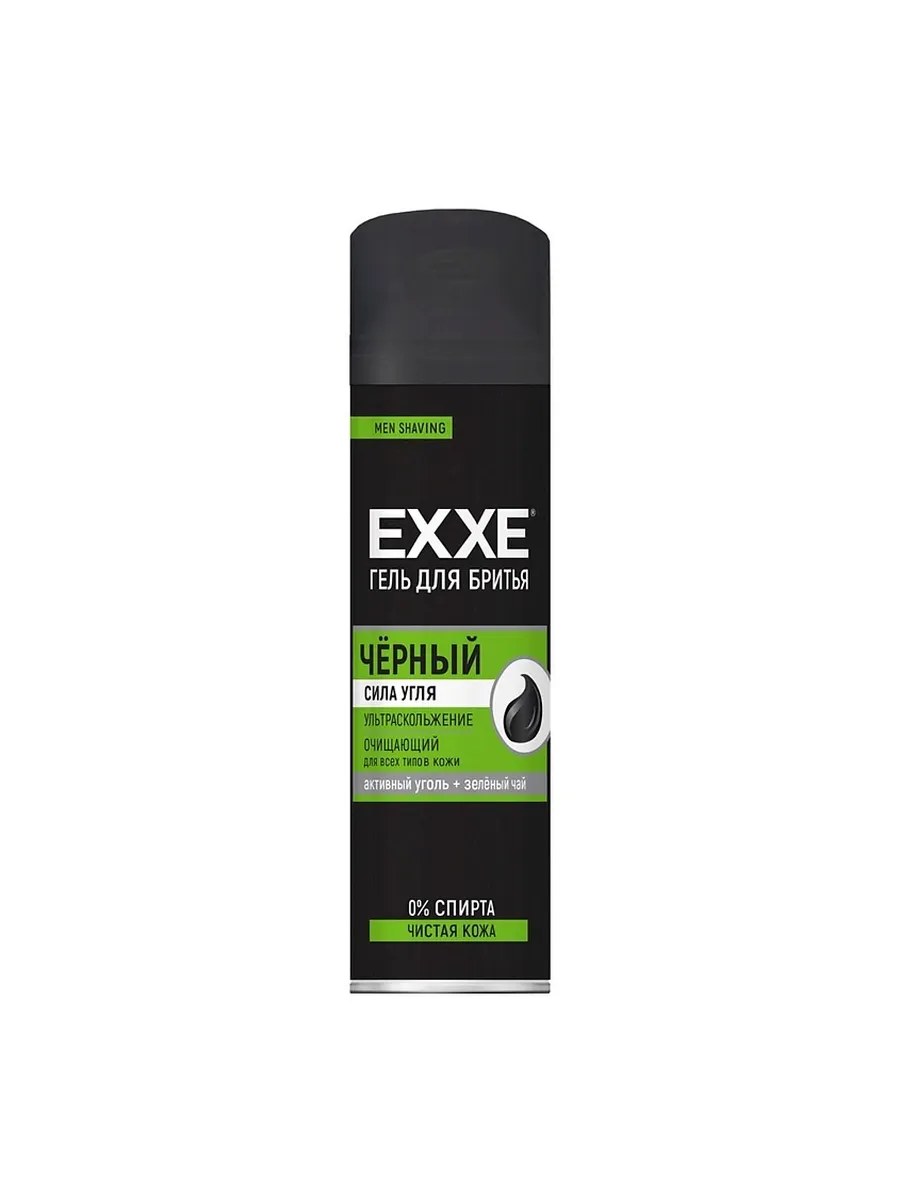 EXXE Men Гель для бритья Черный, с углем, для всех типов кожи, 200 мл