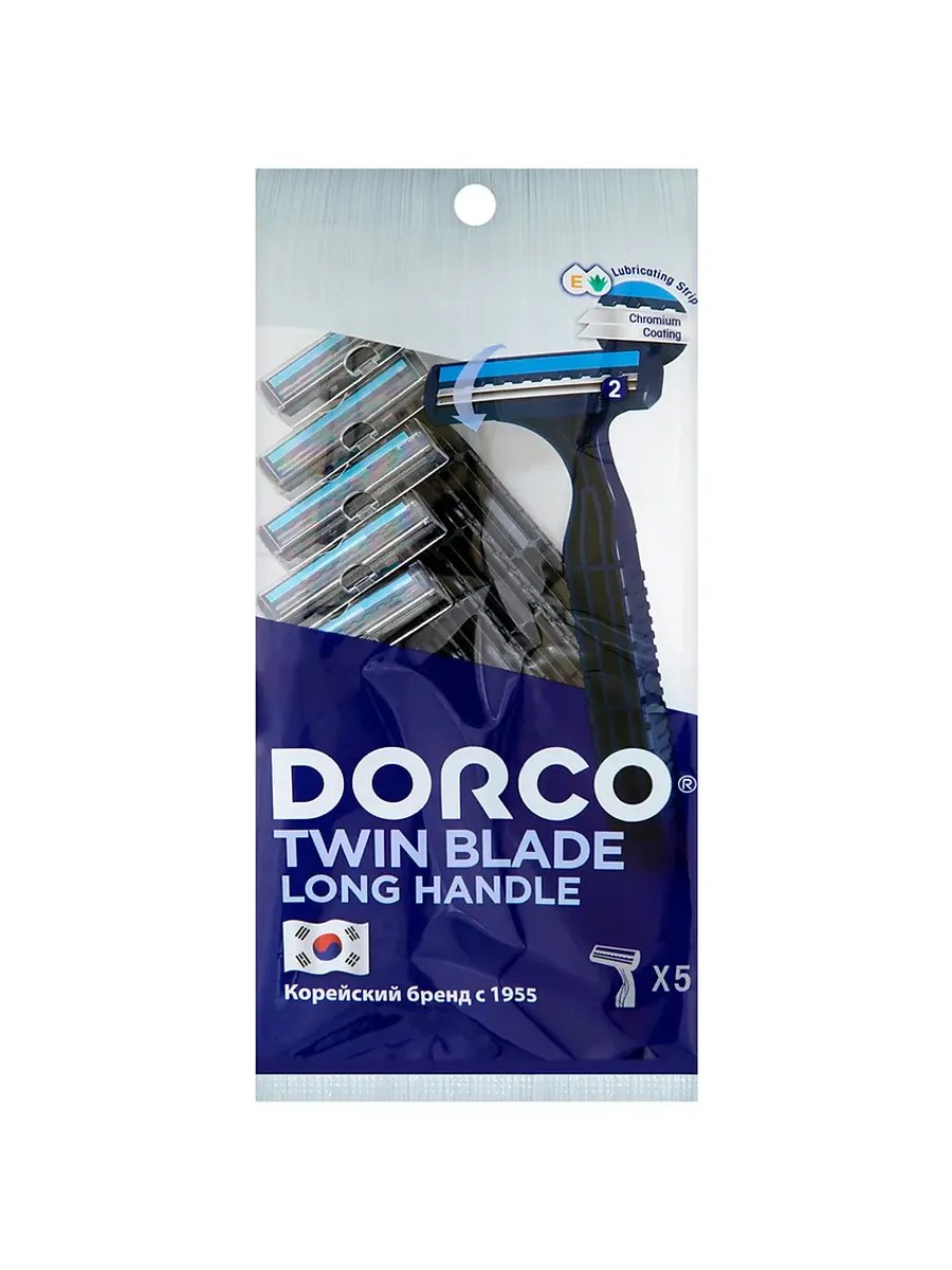 Dorco Станок бритвенный TG-II, одноразовый, с плавующей головкой, 2 лезвия, 5 шт