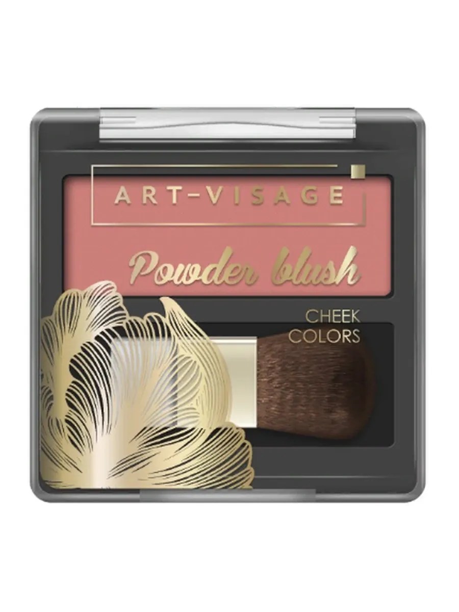 Art-Visage Румяна компактные Powder Blush, с кистью, тон №302, Ice Rose, 3,8 гр