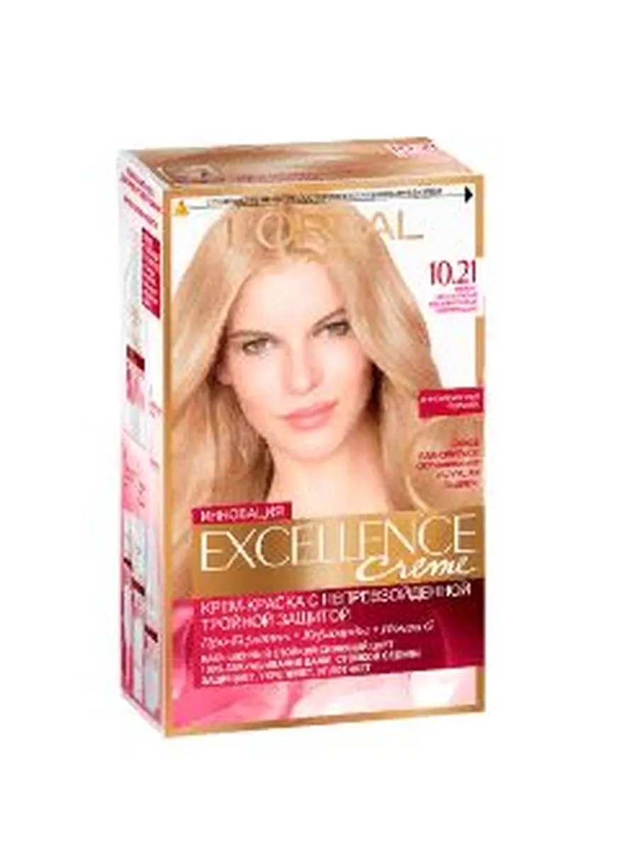 L'Oreal Paris Краска для волос Excellence-Crème,тон №10.21, Светло-светло-русый перламутровый осветл