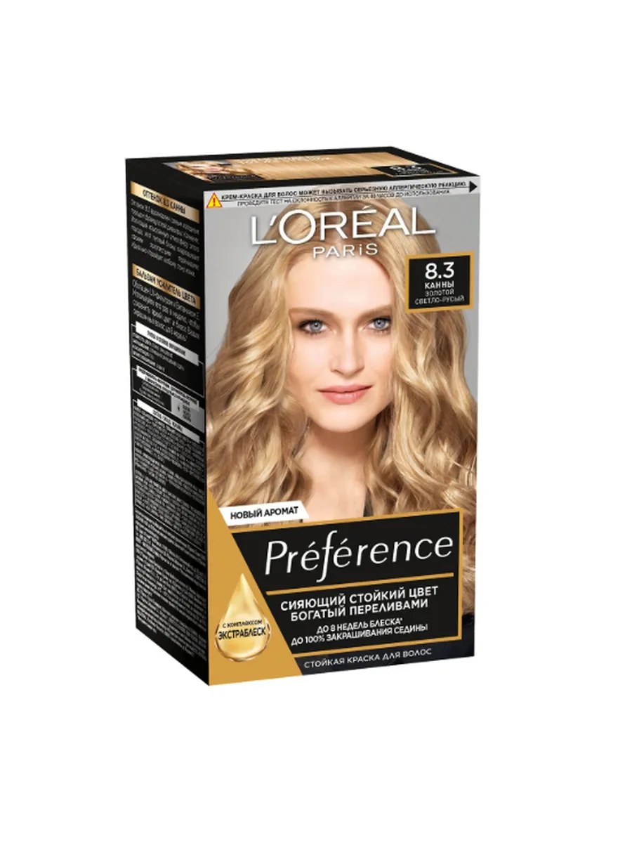 L'Oreal Paris Краска для волос Preference Recital, тон №8.3, Канны, 180 мл