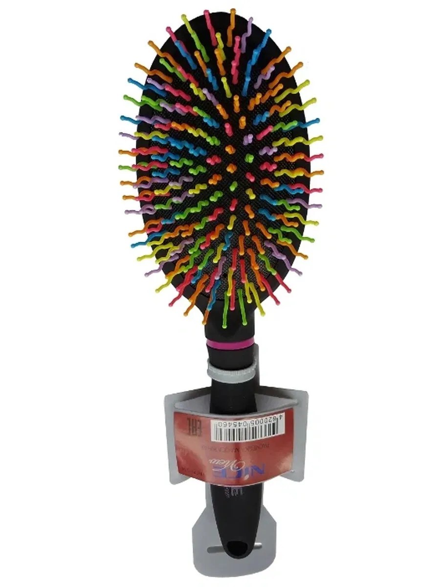 Nice View Расческа для волос, №514, массажная, на подвеске, H-7,5 см, L-24,5 см