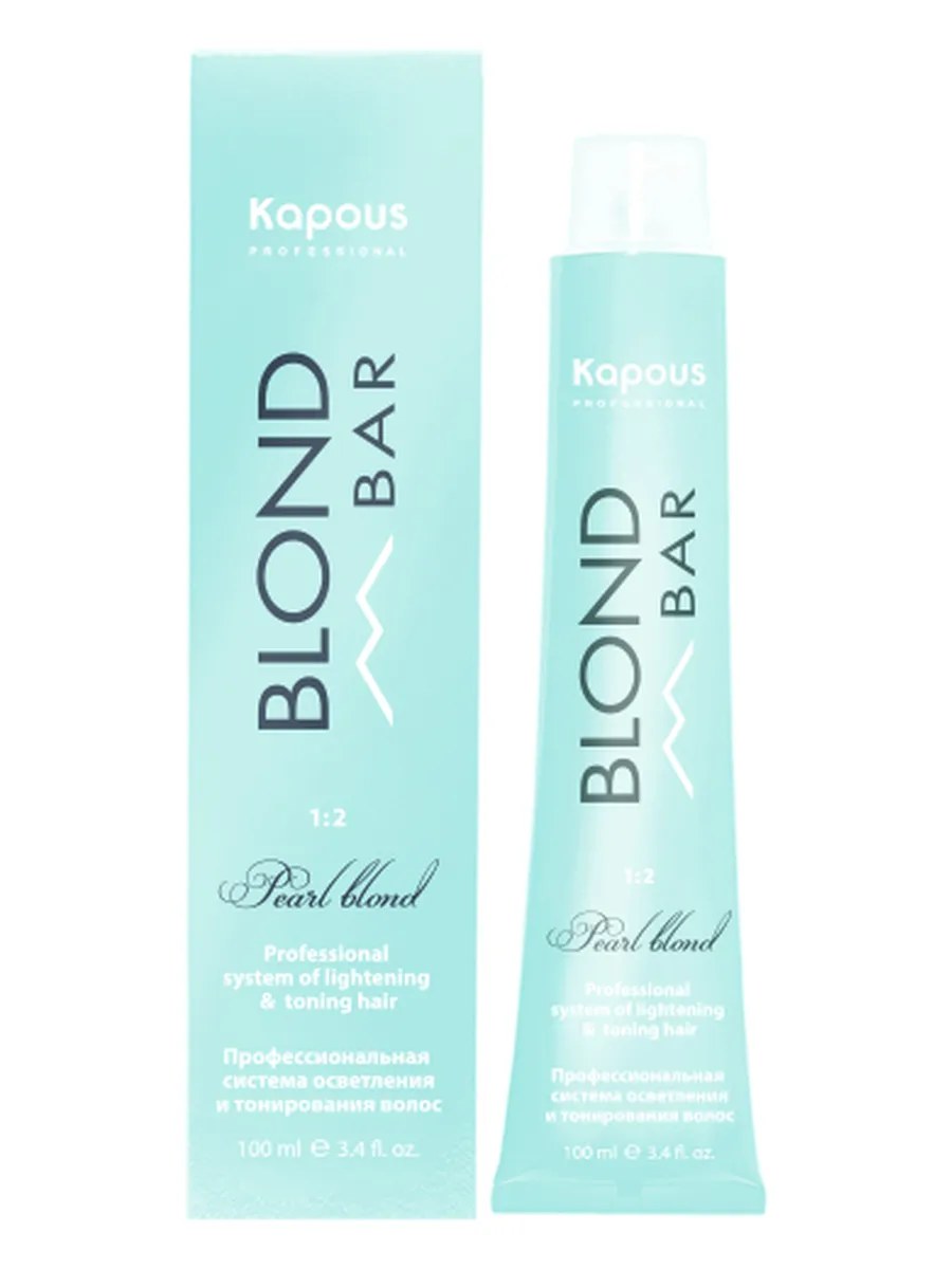 Kapous Professional Крем-краска для волос, с экстрактом жемчуга, Blond Bar, 001, Снежная королева, 100 мл