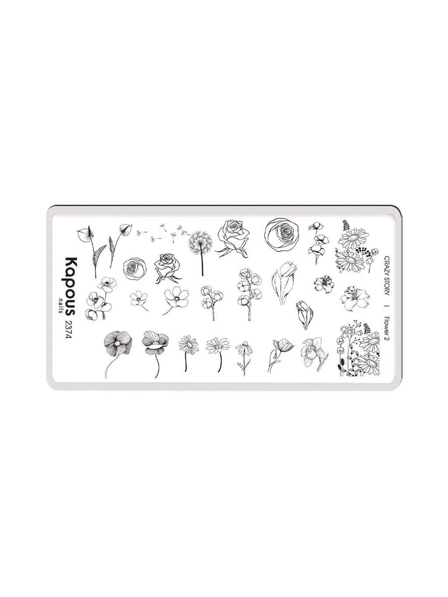 4 Kapous Professional Nails Пластина для стемпинга, Flower 2  ,