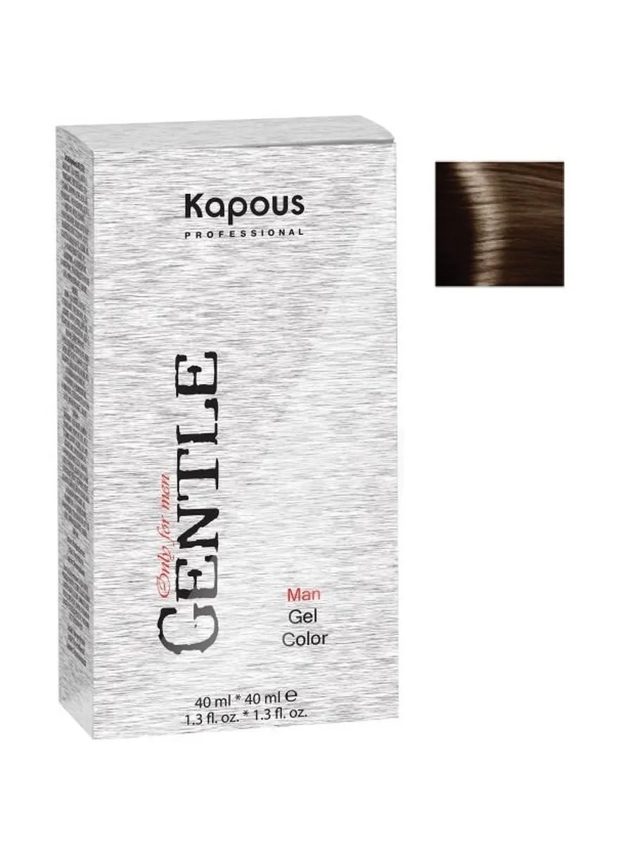 Kapous Professional Gentlemen Гель-краска для волос, без аммония, тон №6, Светло-коричневый  + Эмульсия проявляющая, 3%, кремообразная, 40/40 мл