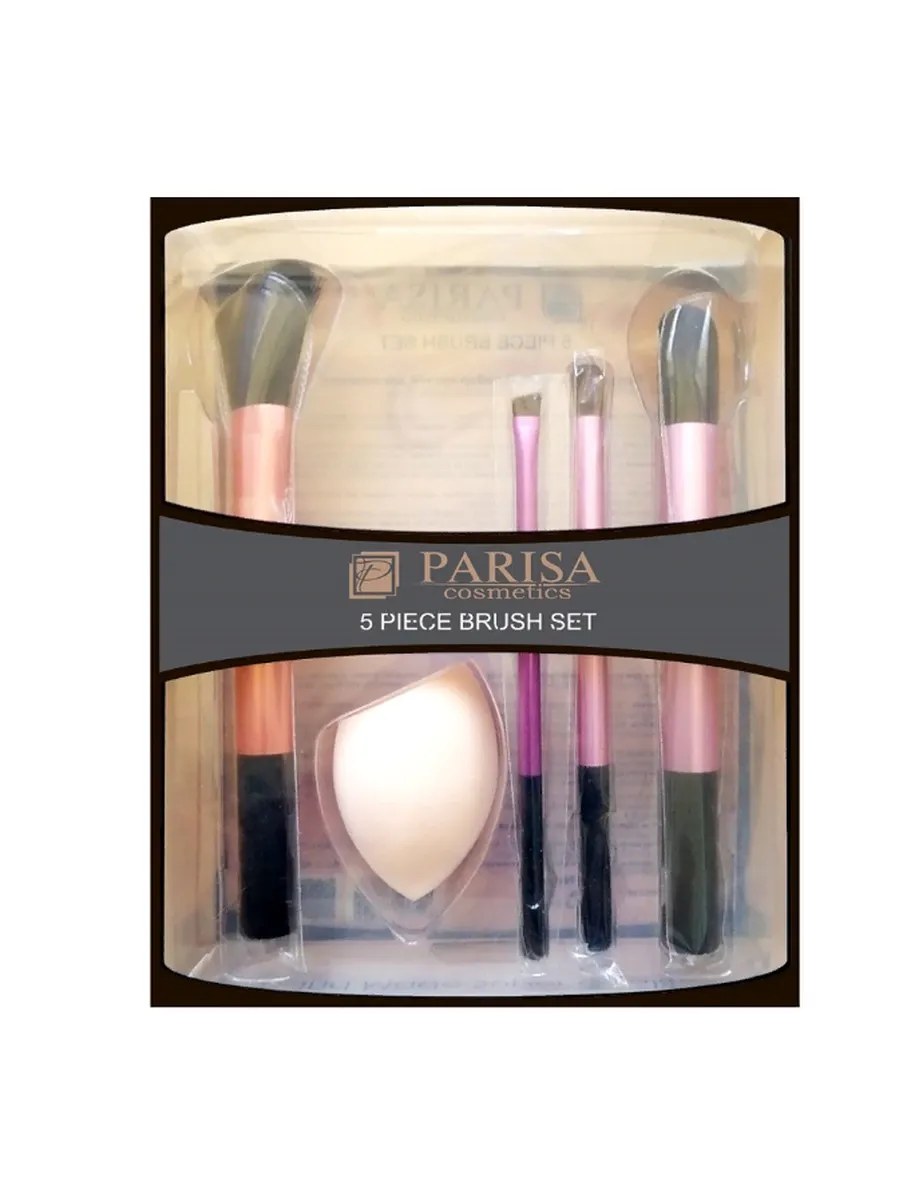 Parisa Набор Кистей для макияжа P-104 (кисть для румян, бровей, теней и растушевки + спонж)